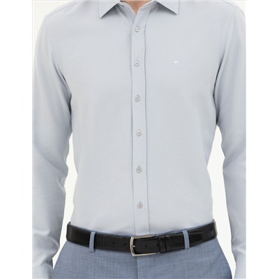 Gri Slim Fit Uzun Kollu Gömlek