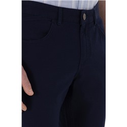 Erkek Lacivert Slim Fit Kanvas Pantolon