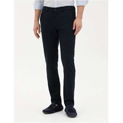 Lacivert Slim Fit Kanvas Pantolon