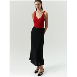 Юбка миди из 100% вискозы в горох, S1004/yanni