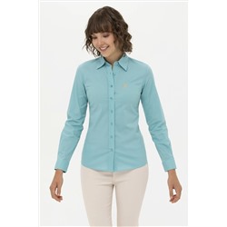 Kadın Mint Uzun Kollu Basic Gömlek