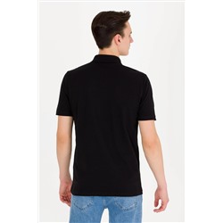 Erkek Siyah Basic Polo Yaka Tişört