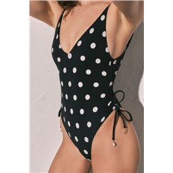 Bañador tirantes estampado lunares B&W