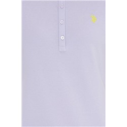 Kadın Lila Basic Polo Yaka Tişört