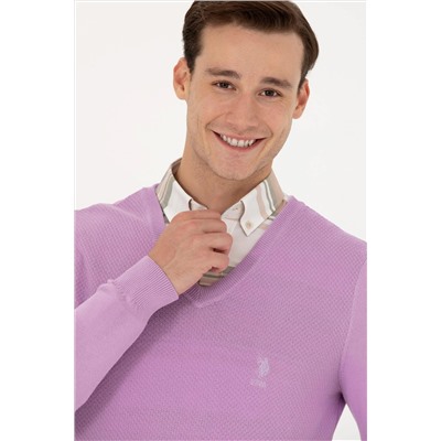 Erkek Lila Basic Kazak