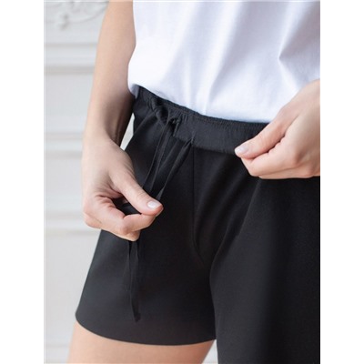 Короткие шорты с поясом на резинке из эластичного хлопка