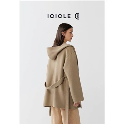 Женское шерстяное пальто с капюшоном АЙСИК*Л