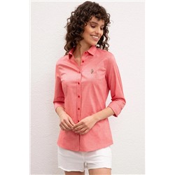 Kadın Kırmızı Uzun Kollu Basic Gömlek