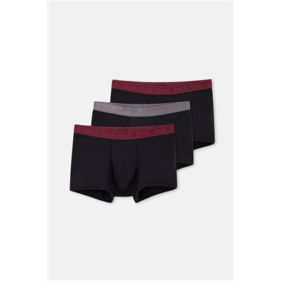 Dagi Siyah 4210 3'Lü Düz Mıcro Modal Boxer