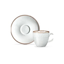 Antique 6 Kişilik Kahve Fincan Takımı - Gri