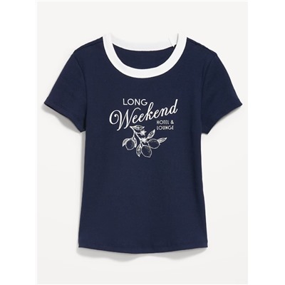 Snug Crew-Neck Ribbed T-Shirt