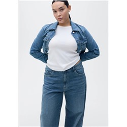 Jeans wideleg tiro alto