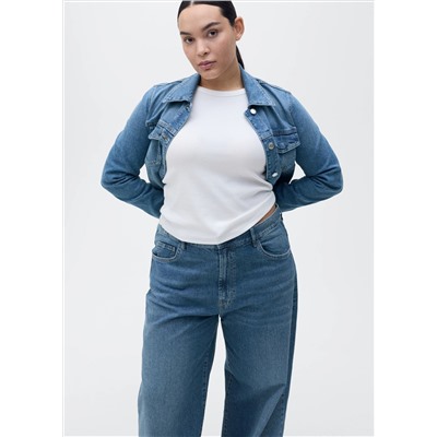 Jeans wideleg tiro alto