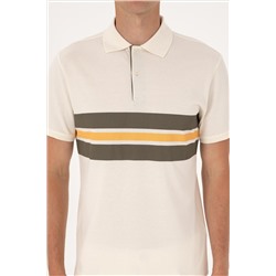Erkek Regular Fit Krem Polo Yaka Tişört
