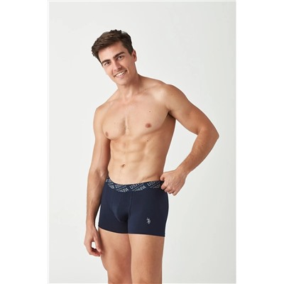 U.S. Polo Assn. Erkek Gri Melanj - Lacivert 2 Li Boxer 80366