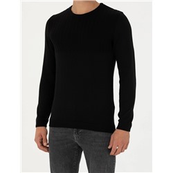 Siyah Slim Fit Kazak