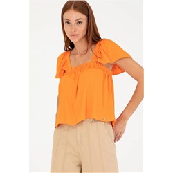 Kadın Kiremit Kısa Kollu Gömlek