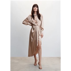 Vestido satinado abertura