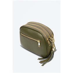 Bandolera de piel Caqui