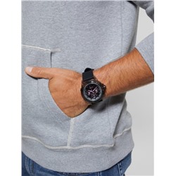 Black and Pink Multifunction Watch