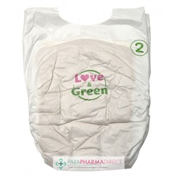 Love&Green Pure Nature - Couches Écologiques Non Blanchies - Taille 2 - 3 à 6kg - 35 couches