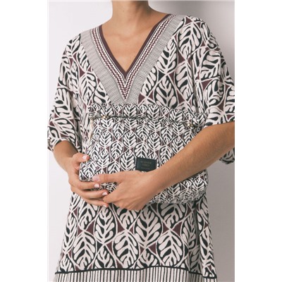 Neceser grande acolchado print hojas