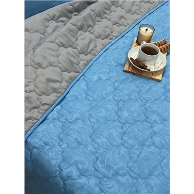 Комплект постельного белья с одеялом New Style КМ-030 голубой-серый