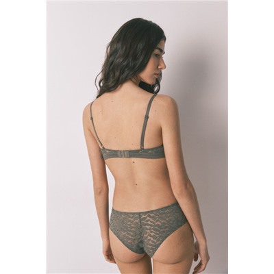 Braga ancha brasileña encaje kaki