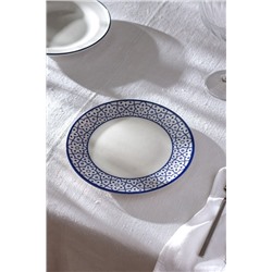 Reve Bleu Chantal Pasta Tabağı - Mavi/Beyaz - 19 cm