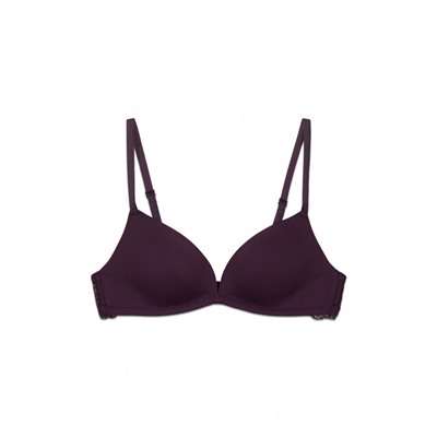 Sujetador triangular relleno encaje morado CHARMING