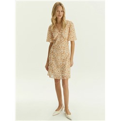 Платье мини из шифона с цветочным принтом, PL1724/voile