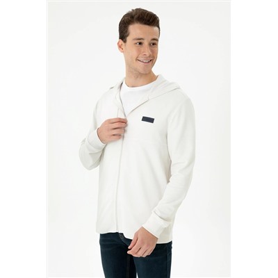 Erkek Taş Kapüşonlu Örme Hırka