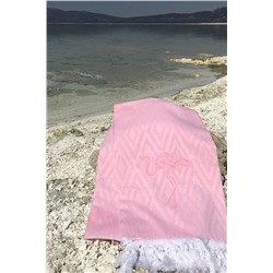 Denizli Concept Flamingo Desenli Pembe Peştemal - Yaz Koleksiyonu - %100 Pamuk