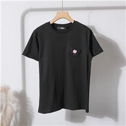 Футболка женская с декоративным накладным карманом с клапаном КАР*Л 😎