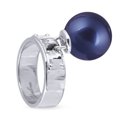 Кольцо (Майорка 14мм черничная; покрытие родий), Есть комплект