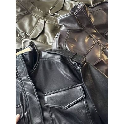 Женская кожаная куртка в ретро стиле ЗАР*А