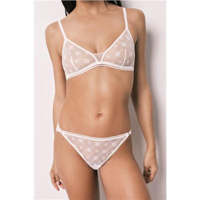 Braga clásica encaje y tul blanco