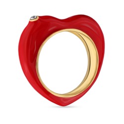 Кольцо Сердцебиение (эмаль красная; покрытие золото), Есть комплект