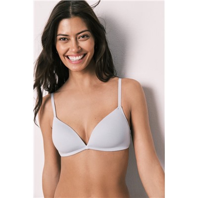 Sujetador triangular relleno algodón azul