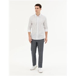 Lacivert Slim Fit Uzun Kollu Gömlek