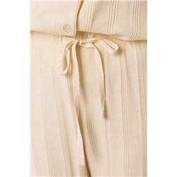 Pijama camisero algodón canalé amarillo