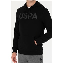 Erkek Siyah Kapüşonlu Basic Sweatshirt