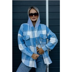Рубашка женская в клетку с капюшоном РЖКК-01