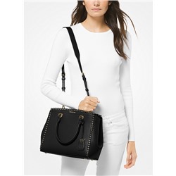 MICHAEL MICHAEL KORS Benning Large Scalloped Leather Satchel