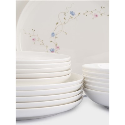 Сервиз обеденный, 6 перс, 18 пр, фарфор F, белый, Цветы, Gentle garden