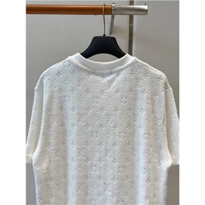 Мужская футболка из махровой ткани с тиснением луи виттон    (2 цвета )