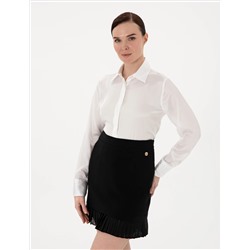 Ekru Comfort Fit Saten Uzun Kollu Gömlek