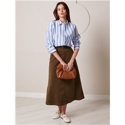 Блузка свободного силуэта в широкую полоску из 100 % хлопка