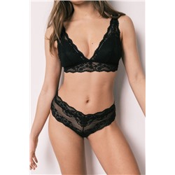 Braga ancha brasileña encaje negra