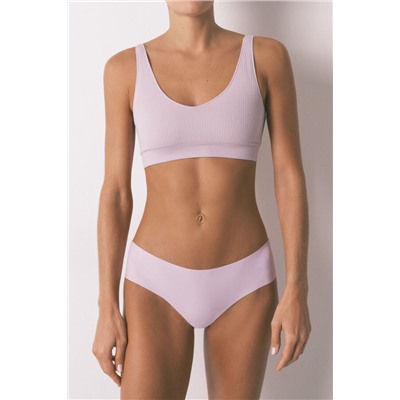 Braga clásica microfibra y encaje rosa